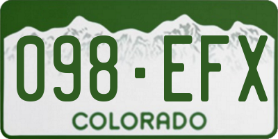 CO license plate 098EFX