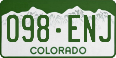 CO license plate 098ENJ