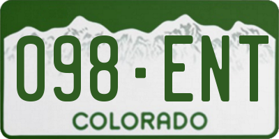 CO license plate 098ENT