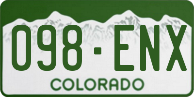 CO license plate 098ENX
