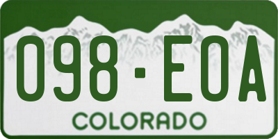 CO license plate 098EOA