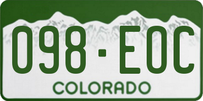 CO license plate 098EOC