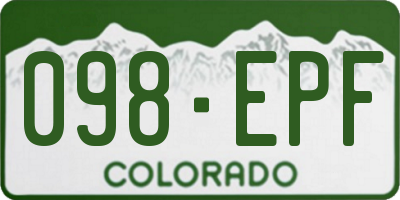 CO license plate 098EPF