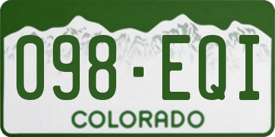 CO license plate 098EQI