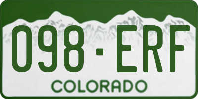 CO license plate 098ERF