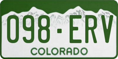 CO license plate 098ERV