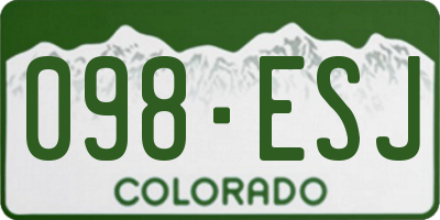 CO license plate 098ESJ
