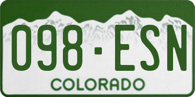 CO license plate 098ESN