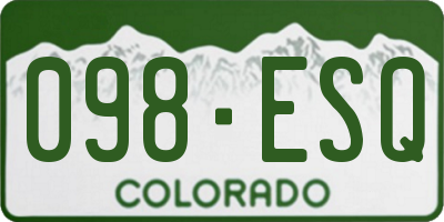 CO license plate 098ESQ