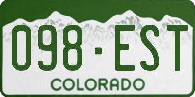 CO license plate 098EST