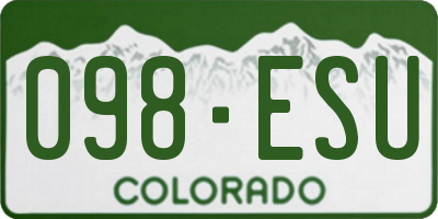 CO license plate 098ESU