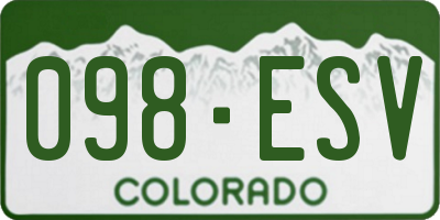 CO license plate 098ESV