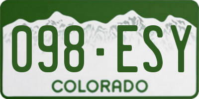 CO license plate 098ESY