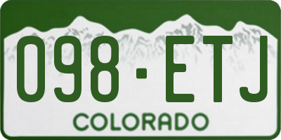 CO license plate 098ETJ