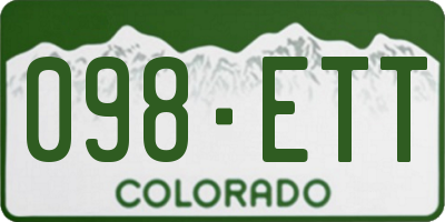 CO license plate 098ETT