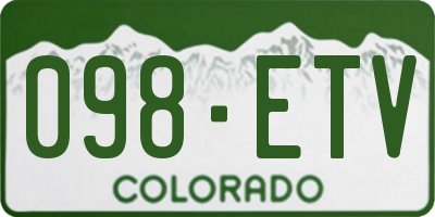 CO license plate 098ETV