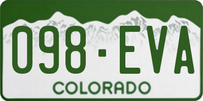 CO license plate 098EVA