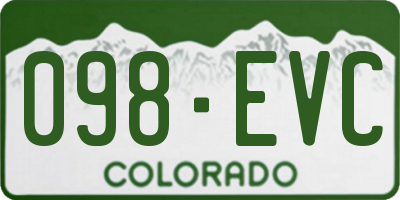 CO license plate 098EVC