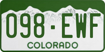 CO license plate 098EWF