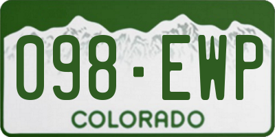 CO license plate 098EWP