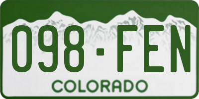 CO license plate 098FEN