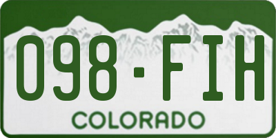CO license plate 098FIH
