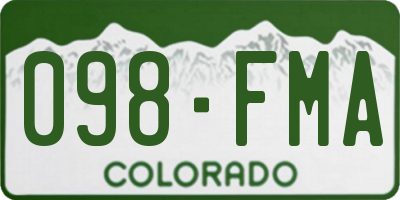 CO license plate 098FMA