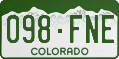 CO license plate 098FNE
