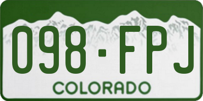 CO license plate 098FPJ