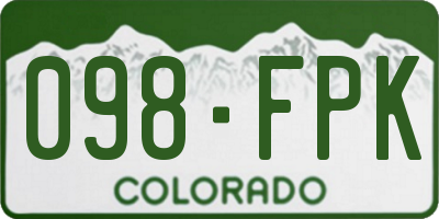 CO license plate 098FPK