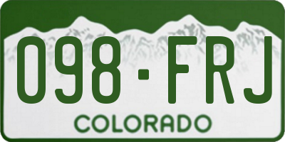CO license plate 098FRJ