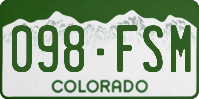 CO license plate 098FSM