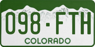 CO license plate 098FTH