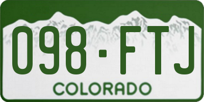 CO license plate 098FTJ