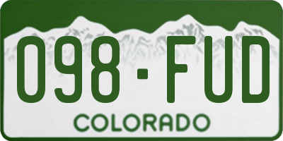 CO license plate 098FUD