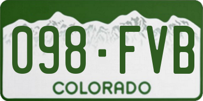 CO license plate 098FVB