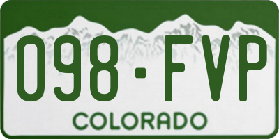 CO license plate 098FVP