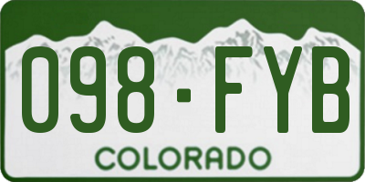 CO license plate 098FYB