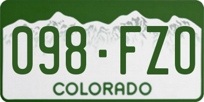CO license plate 098FZO