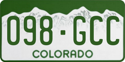 CO license plate 098GCC
