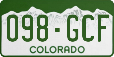 CO license plate 098GCF
