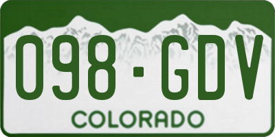 CO license plate 098GDV