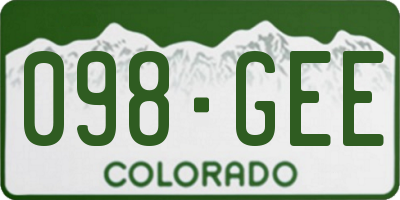 CO license plate 098GEE