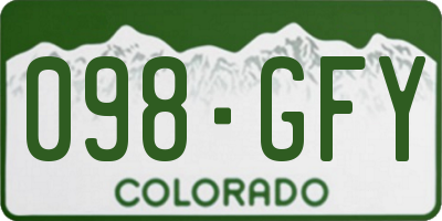 CO license plate 098GFY