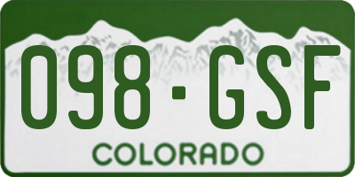 CO license plate 098GSF
