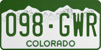 CO license plate 098GWR