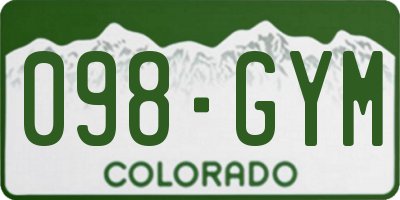 CO license plate 098GYM