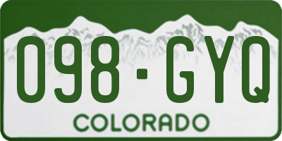 CO license plate 098GYQ