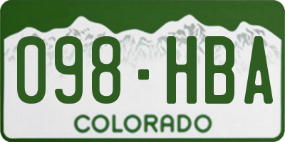CO license plate 098HBA