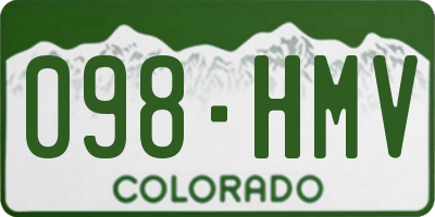 CO license plate 098HMV